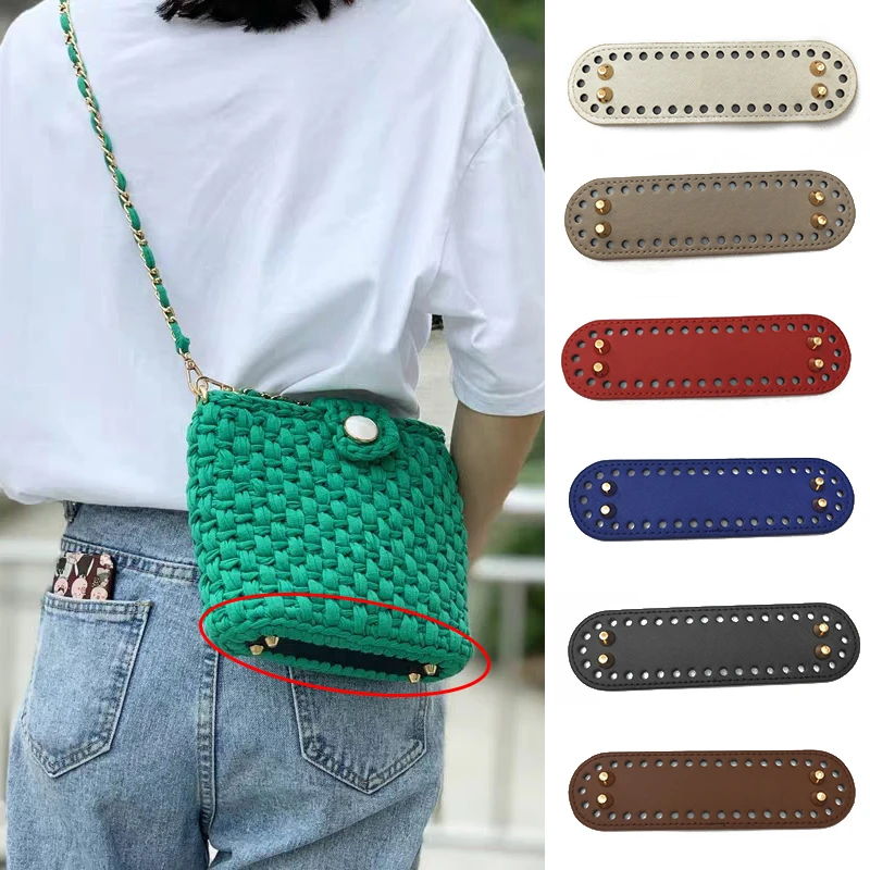 Top Trends: Women Shoulder Solid Color Bag Bottom Oval Bag Bottom PU Rivet Bag Bottom Strong Durable Multi-colored For Knitting Bags DIY Shoppable Styles