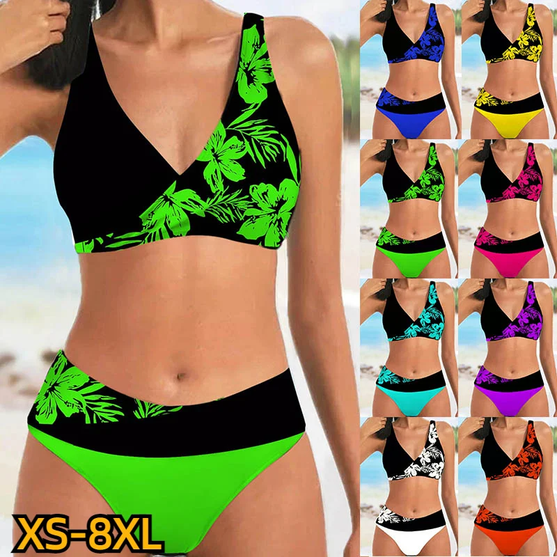 Top Trends: 2023 New Two Piece Bikini Set Swim Suit Printing Swimwear Female Summer Bathing Suit Female Swimsuit Women Sexy Bikini XS-8XL Shoppable Styles