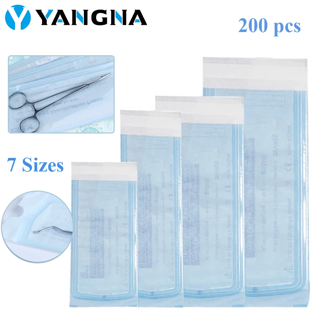 Top Trends: 200pcs / box Self-sealing Sterilization Pouches 7 Sizes Self-adhesive Bags Clean Pouches For Tattoo Dental Nail Art Accessories Shoppable Styles