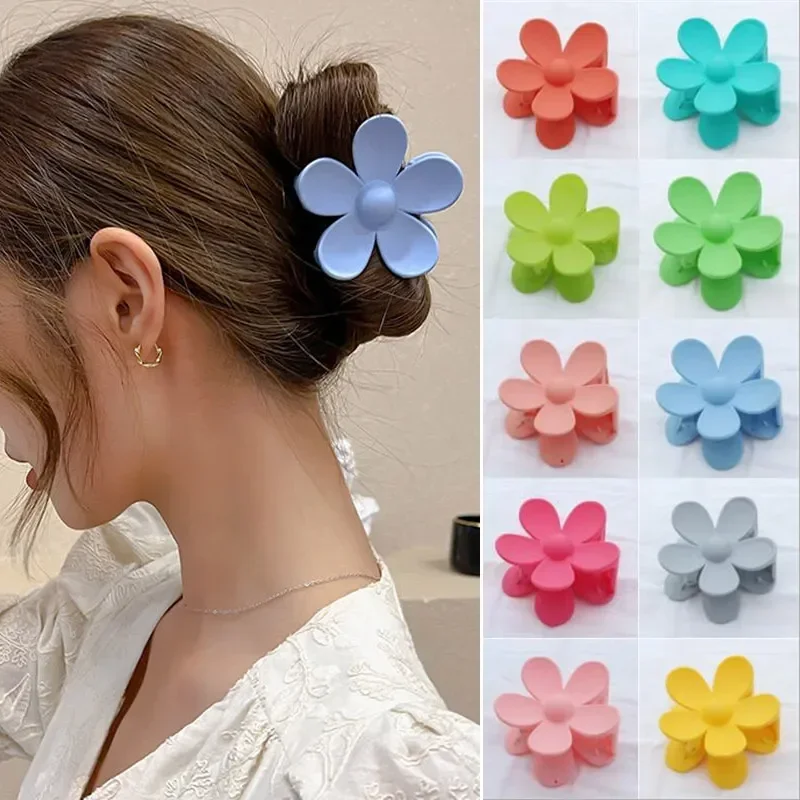 Top Trends: Ncmama Korea Flower Shape Hair Claw Clips Women Sweet Girls Solid Crab Hair Claws Ponytail Hairpin Barrette Headwear Accessories Shoppable Styles