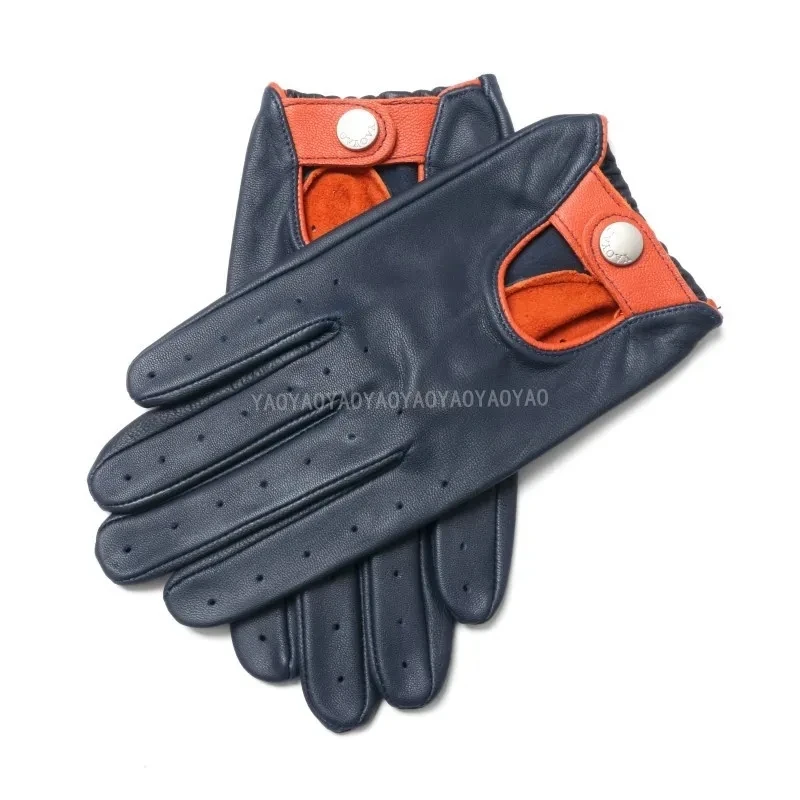 Top Trends: Men Gloves Genuine Goatskin Male Leather Gloves 2023 New Autumn Fashion Casual Unlined Breathable Driving Mittens Shoppable Styles