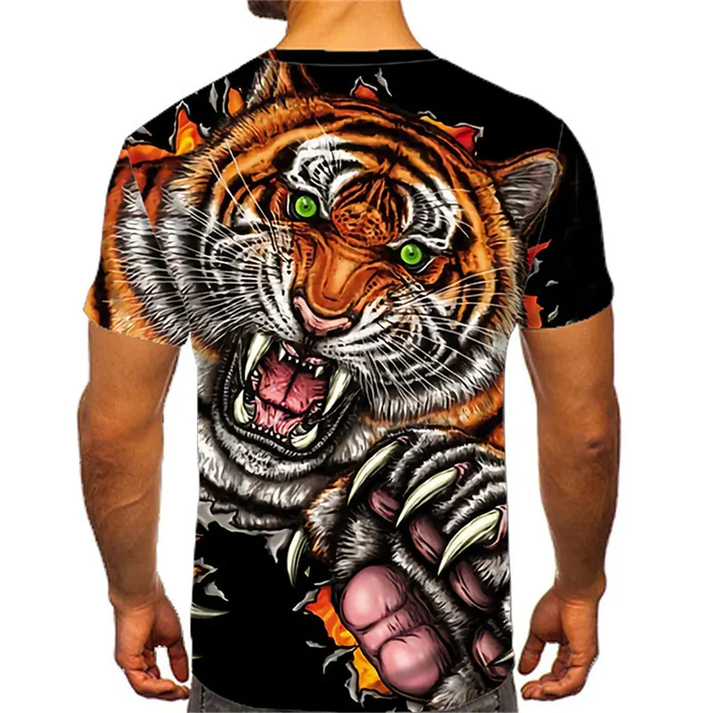 Top Trends: 2023 Cotton Summer T-shirt Men Animal Lion 3d Print Fashion Short Sleeve Top Micro Elastic Sport Fitness T Shirt For Men Shoppable Styles - Image 6