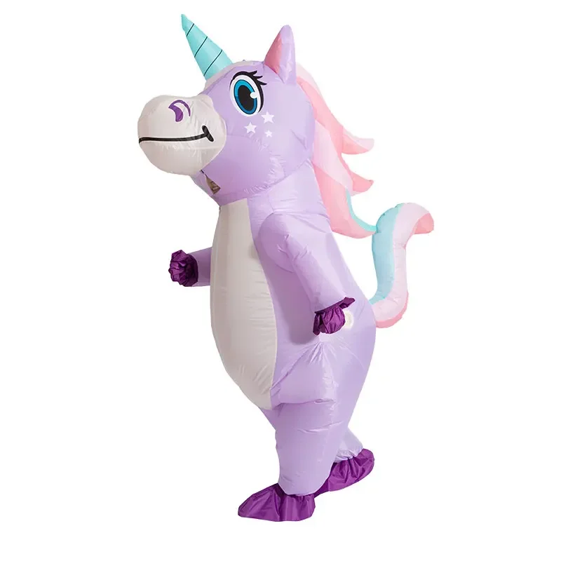 Top Trends: Purple Unicorn Inflatable Costume Adult Kids Rainbow Halloween Costumes For Wommen Men Adult Carnival Mascot Christmas Cosplay Shoppable Styles