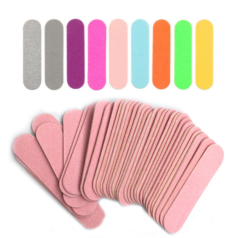 Top Trends: 100 Pcs Mini Wooden Nail File Disposable Sand Emery Board 6cm Sandpaper Double-Sided Nail Buffer 100 / 240 Wood Nail Art File Tool Shoppable Styles