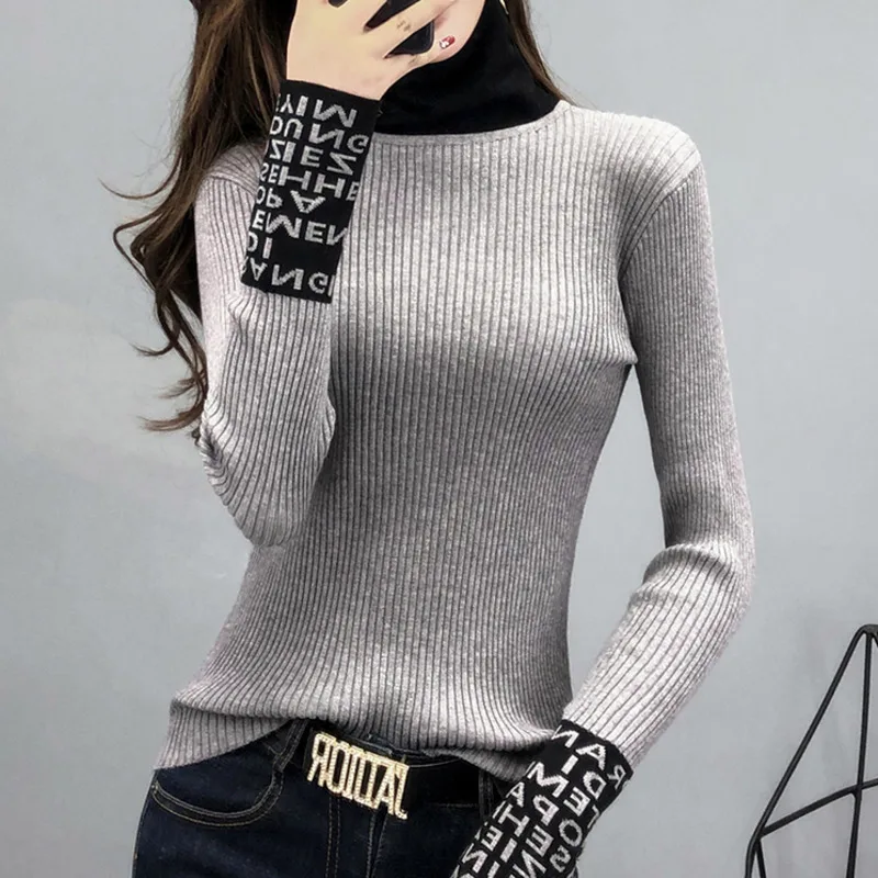 Top Trends: #3803 Spring Autumn2022 Knitwear Sweater Women Long Sleeved Women Sweaters And Pullovers Turtleneck Slim Sweaters Ladies Knitted Shoppable Styles