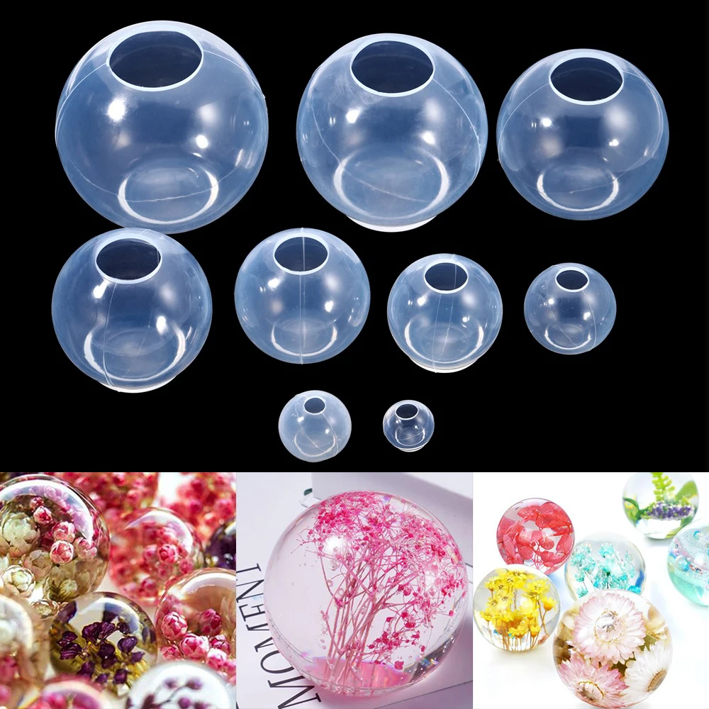 Top Trends: 20-100mm 3D Transparent Ball Shape Silicone Mold For Planet Ball Epoxy Resin Mould DIY Epoxy Resin Pendants Crafts Decoration Shoppable Styles