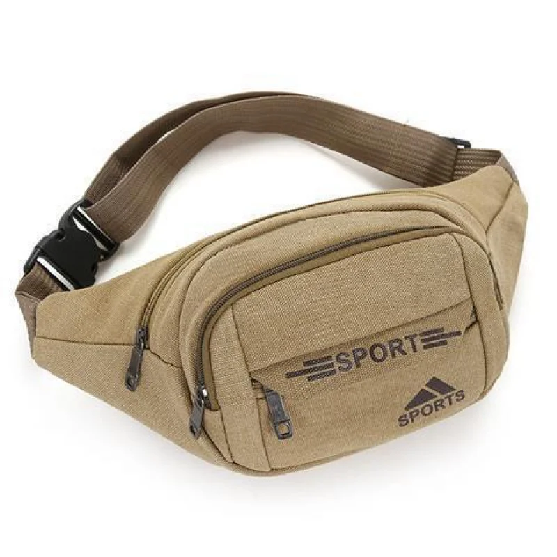 Top Trends: Sports Canvas Waist Bag For Men Large Capacity Fanny Pack Fashion Male Phone Belt Bag Outdoor Chest Bag Casual Crossbody Bag Shoppable Styles