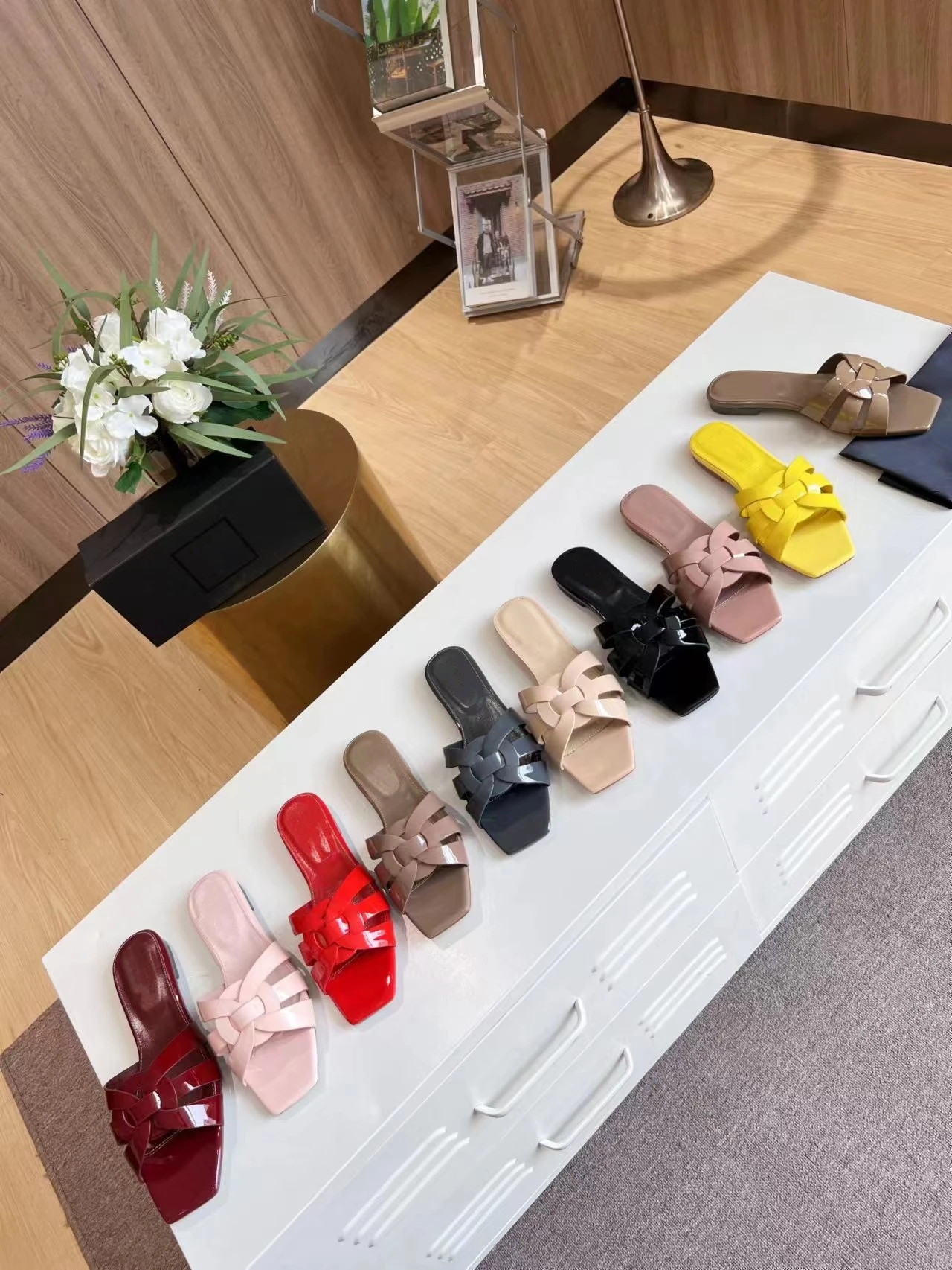 Top Trends: Plus Size 34-43 Women's Slippers Leather Flat Bottom Shallow Open Toe Fishbill Shoes Elegant Office Shoes Comfortable Home Shoes Shoppable Styles