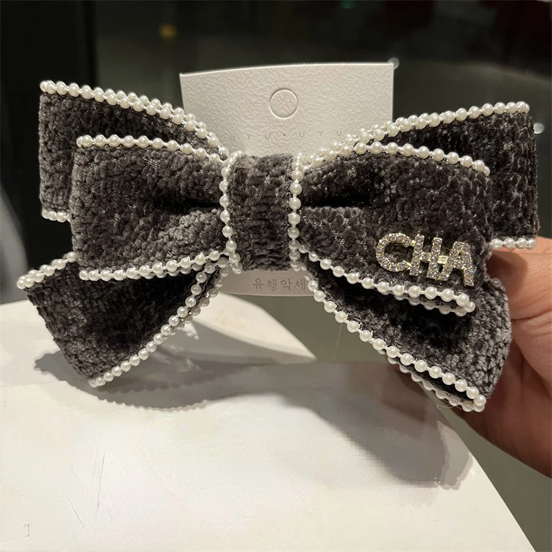 Top Trends: Korean Fashion Bowknot Letter Hair Clip Back Of Head Bows Clip Headwear Top Spring Accessories For Women Cheveux Shoppable Styles