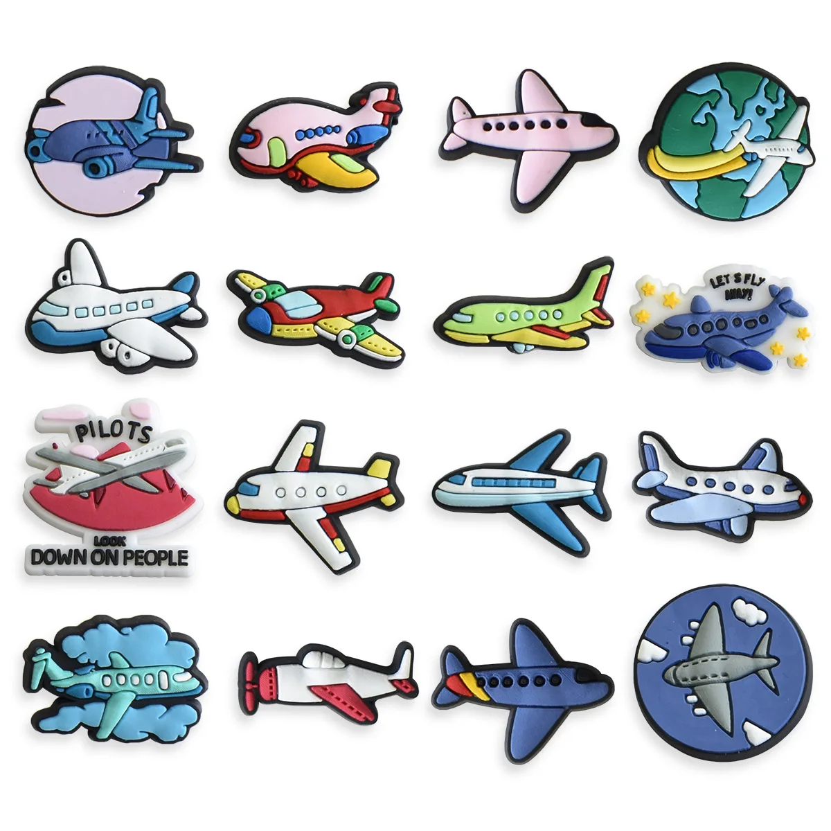 Top Trends: Wholesale 1pcs PVC Shoe Accessories For Crocs Charms Plane Aircraft Badge Women Sandals Buckle Kids Pins Men Decoration Jeans Shoppable Styles