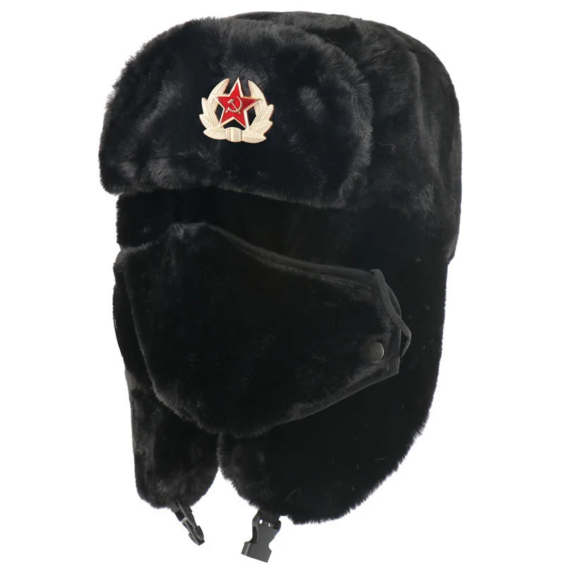 Top Trends: Russian Soviet Military Cap Trapper Hat Ushanka Russian Fur Hat Thick Warm Plush Earflap For Skiing Hunting Shoppable Styles