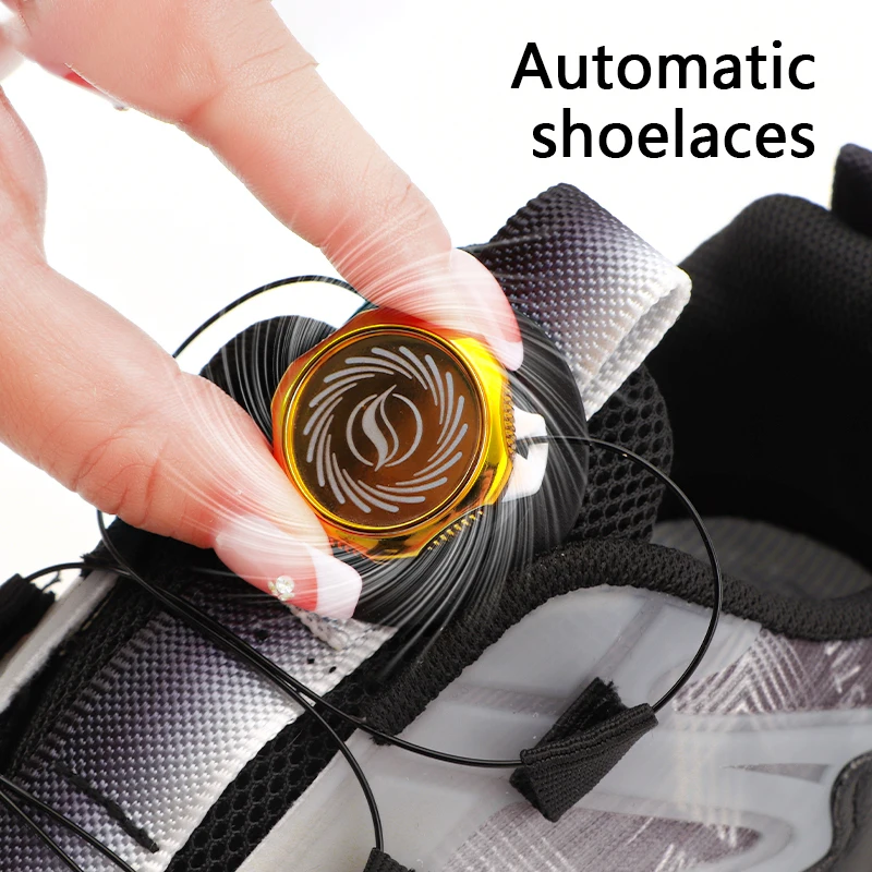 Top Trends: 1Pair New Automatic Shoelaces Sneakers Boots Swivel Buckle Laces Without Ties Adults Kids No Tie Shoe Laces Shoes Accessories Shoppable Styles