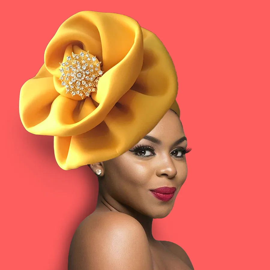 Top Trends: Big Flower Turban Bonnet Fashion Women&#039;s Head Wraps African Auto Gele Headties Muslim Headscarf Caps Shoppable Styles