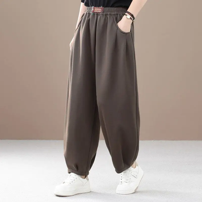 Top Trends: 2023 Casual Sports Loose And Simple Elastic Waist Pocket Oversize Fashionable And Versatile Women's Solid Color Sanitary Pants Shoppable Styles - Image 3