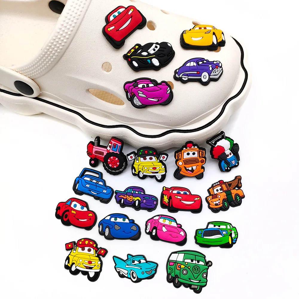 Top Trends: 1pc Original Animation Movie Cars PVC Shoe Charms Lightning McQueen Shoe Accessories Decorations Clog Sandal Buckle Kids Gifts Shoppable Styles - Image 6