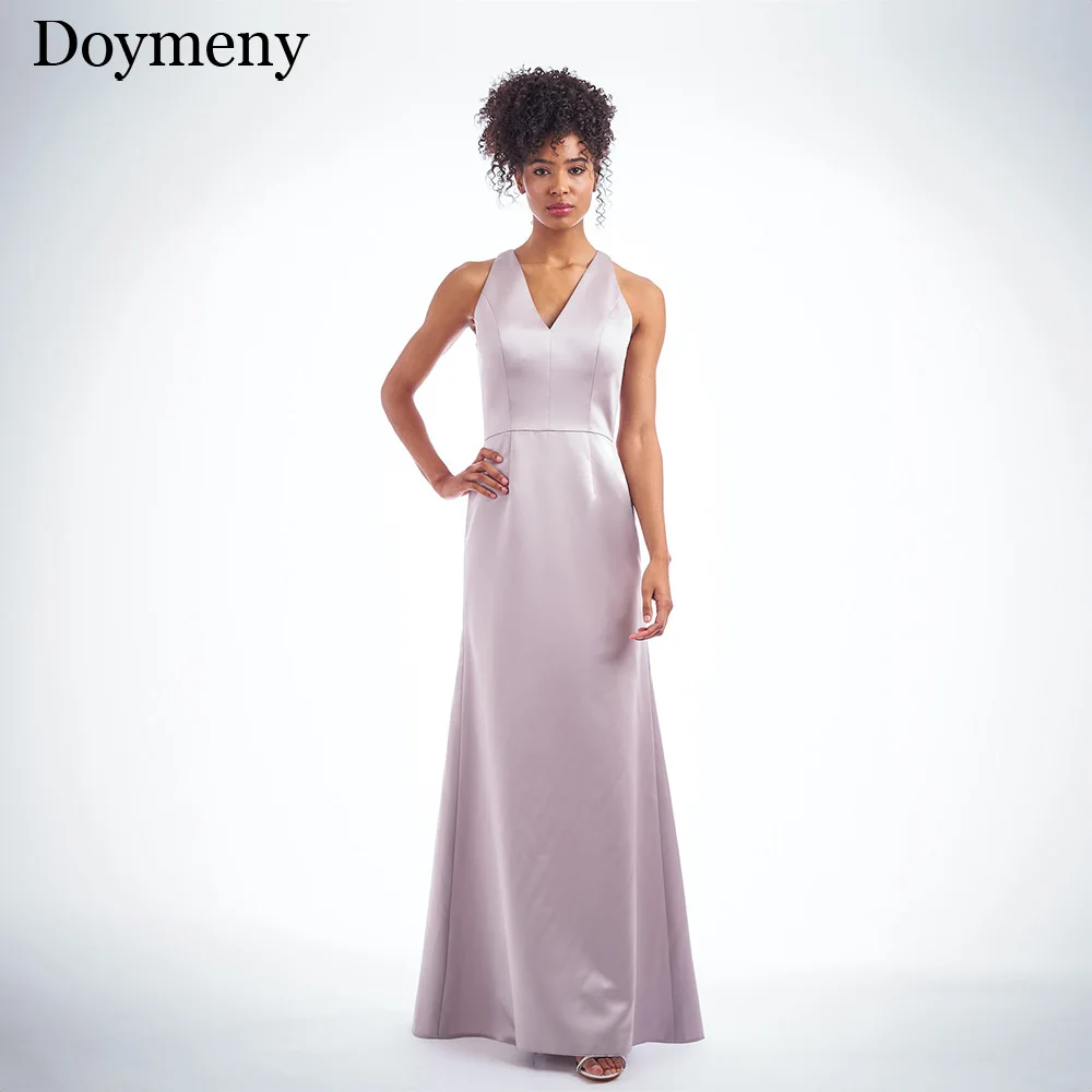 Top Trends: Doymeny Bridesmaid Dresses V-Neck Sleeveless Draped Charming Wedding Party Dress Elegant Robe Pour Cérémonie De Mariage Shoppable Styles