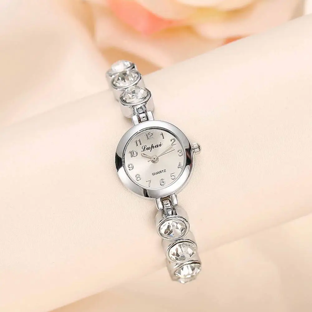 Top Trends: Exquisite Women's Bracelet Watch With Rhinestones Elegant Quartz Timepiece With Faux Crystal Small Dial For Ladies Shoppable Styles