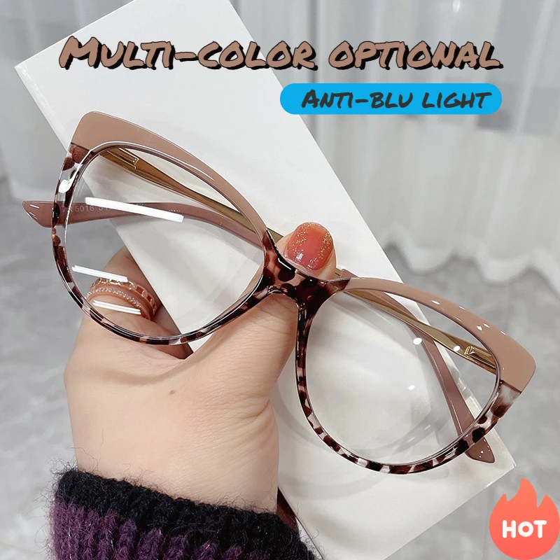 Top Trends: New Fashion TR90 Vintage Cat Eye Glasses Frame Anti-blue Light Fatigue Full Frame Glasses Women Shoppable Styles