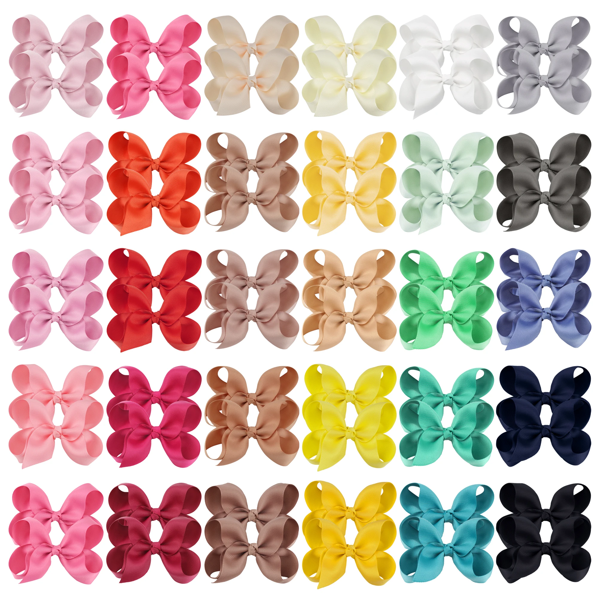 Top Trends: 40 / 50 / 60pcs In Pairs 4.5 Inch Kid Girls Large Ribbon Hair Bows Clips Accessories For Toddlers Kids Girls Hair Accessories Shoppable Styles