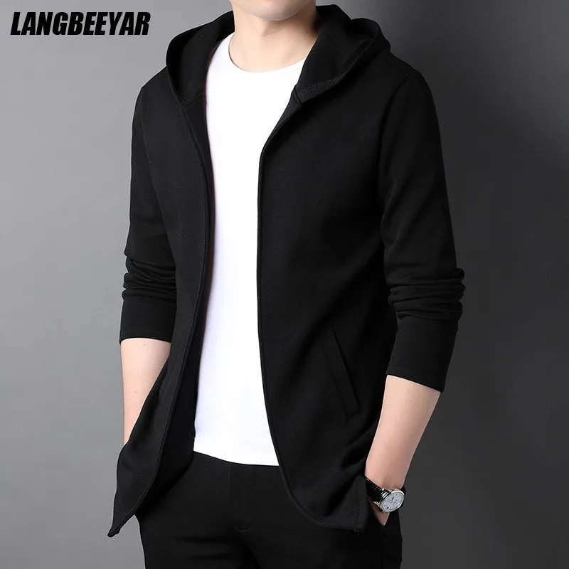 Top Trends: High End New Brand Designer Casual Fashion Stand Collar Korean Style Zipper Jackets For Men Solid Color Hooded Coats Men Clothes Shoppable Styles