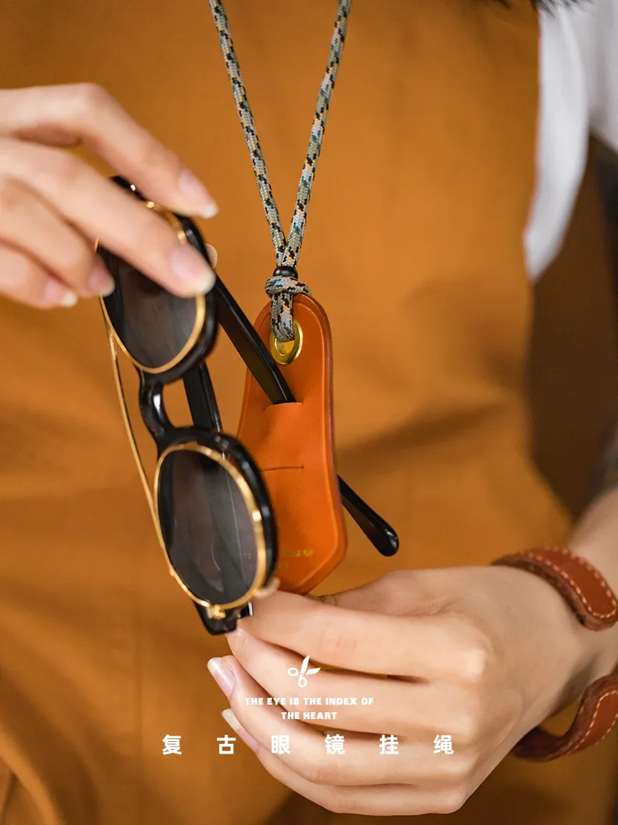 Top Trends: Maden Vintage Portable Glasses Chain Genuine Leather Necklace Sunglasses Lanyard Accessories Fashion Neck Rope For Glasses Shoppable Styles - Image 3