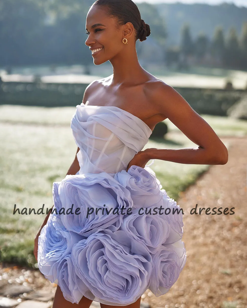 Top Trends: Lavender Pleats Flower Tulle Mini Cocktail Party Dresses Bone Corset Strapless Celebrate Prom Dress Short Pageant Evening Gowns Shoppable Styles - Image 2