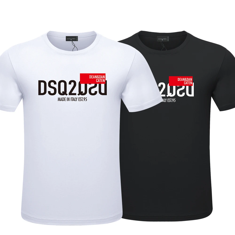 Top Trends: Dsq2 Brand DSQ2 Letter Style 100% Cotton Men&#039;s And Women&#039;s T-shirt Casual O-Neck T-shirt Short Sleeve Tees T-shirt For Men Shoppable Styles