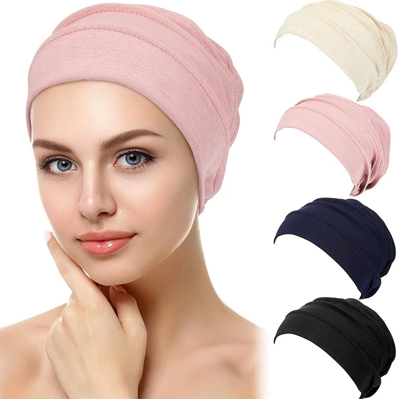 Top Trends: Women Breathe Hat New Women&#039;s Hijabs Turban Elastic Cloth Head Cap Hat Soft Ruffle Cancer Chemo Cap Muslim Scarf Cap Wholesale Shoppable Styles