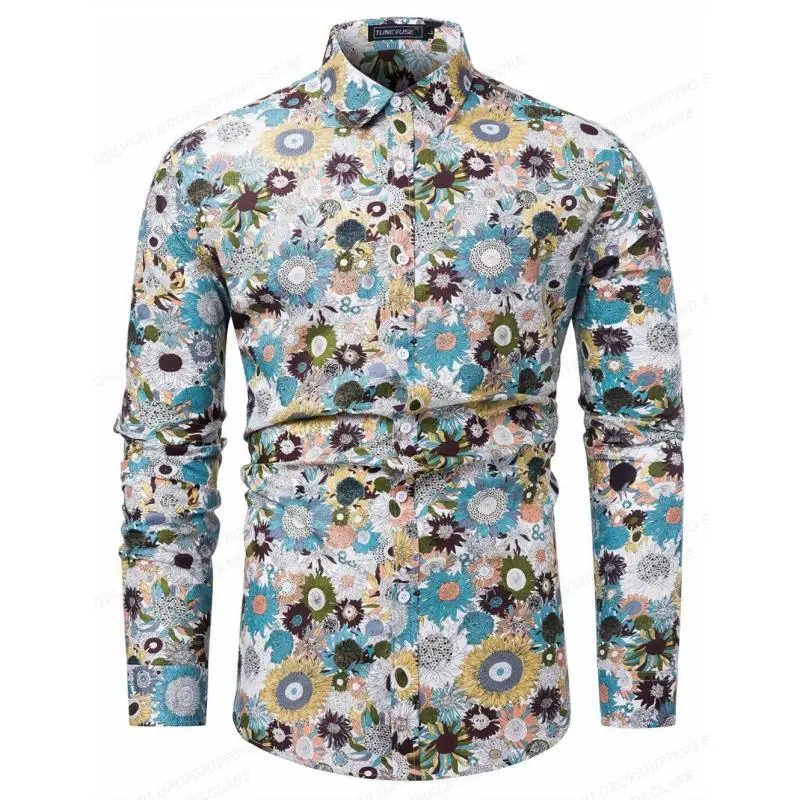 Top Trends: Men&#039;s Shirt Oversized Social Vintage Casual Fashion Harajuku Luxury Clothing Vacation Long Sleeve Flower Ethnic Customs Camisa Shoppable Styles