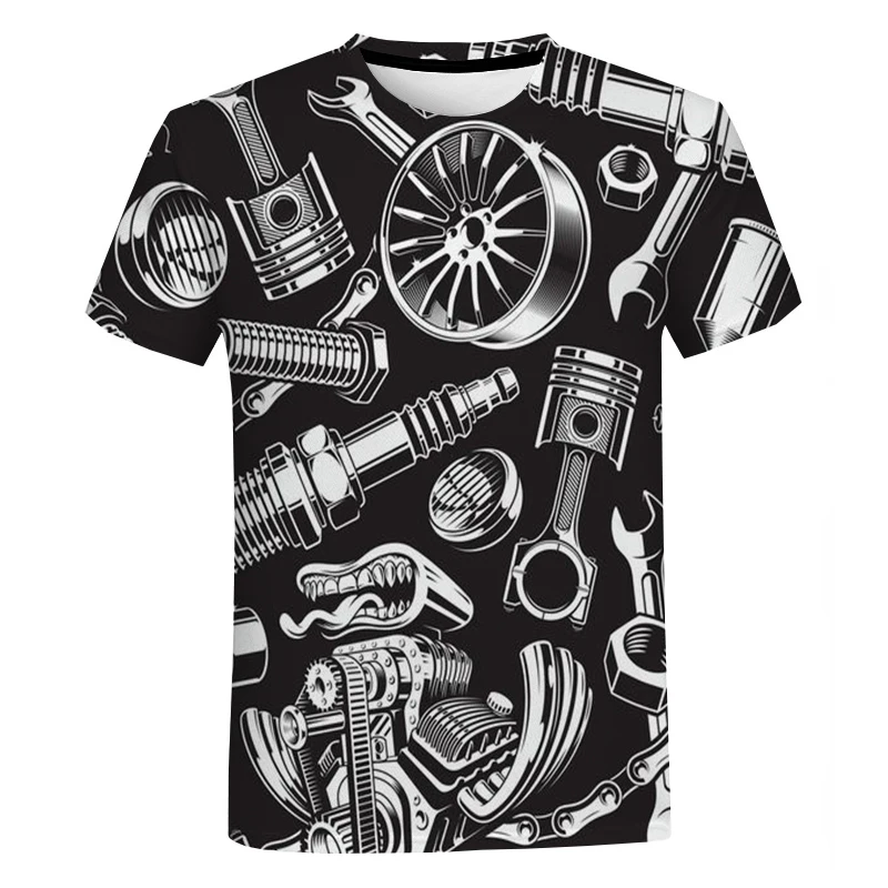 Top Trends: Summer New Men And Women Personalized Mechanic 3d Printed T Shirt Street Harajuku Oversized T-shirt Fashion Casual Tops Shoppable Styles