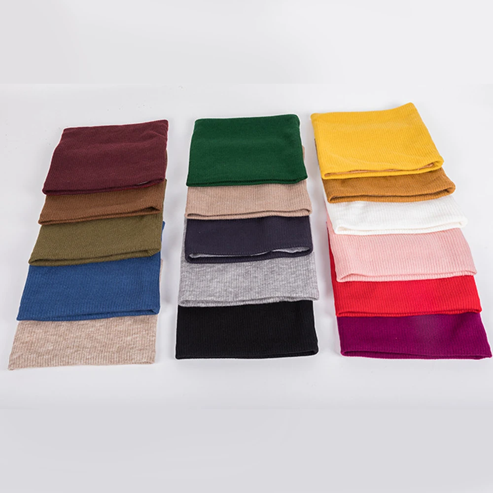 Top Trends: 2023 Winter Knitted Scarf Solid Color Cashmere Snood Scarves Neck Warmer Thicken Wool Fur Men Women Neck Scarfs Ring Shoppable Styles - Image 3