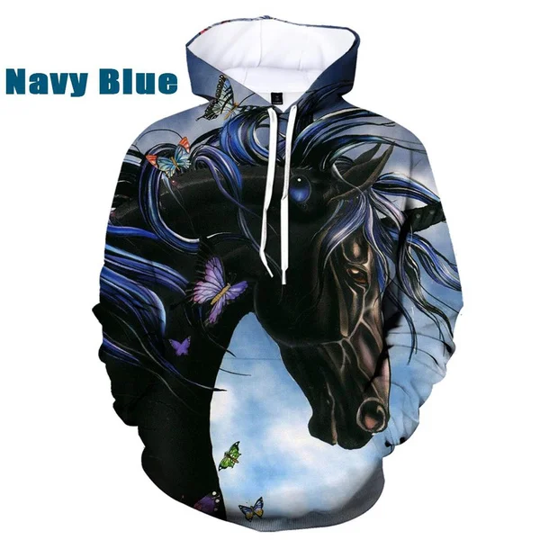 Top Trends: New Fashion Men / Women Casual Hooded Sweatshirt 3d Hoodies Animal Horse Creative Print Long Sleeve Pullover Hooded Sweatshirts Shoppable Styles - Image 3