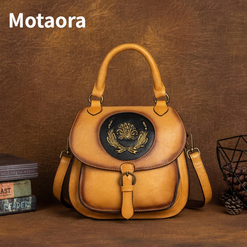 Top Trends: MOTAORA Retro Small Women Genuine Leather Backpacks Ladies Phone School Bags For Teenage Girls Vintage Female Buckle Knapsack Shoppable Styles