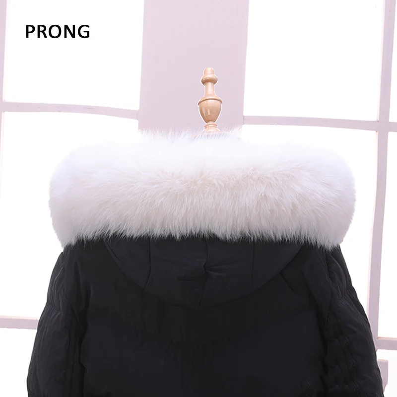 Top Trends: 100% Real Fox Fur Collar Coat Hood Fur Strip Winter Coat Jacket Fur Collar For Women Female Neck Cap Long Warm Genuine Fur Scarf Shoppable Styles - Image 2