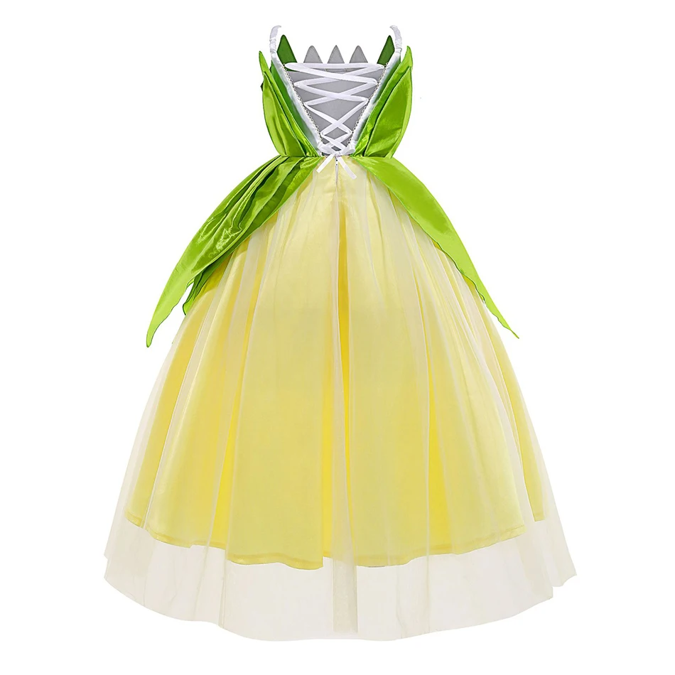 Top Trends: Disney The Princess And The Frog Cosplay Costume For Girls Fancy Tiana Princess Dress Carnival Purim Party Kids Frock Clothing Shoppable Styles - Image 2