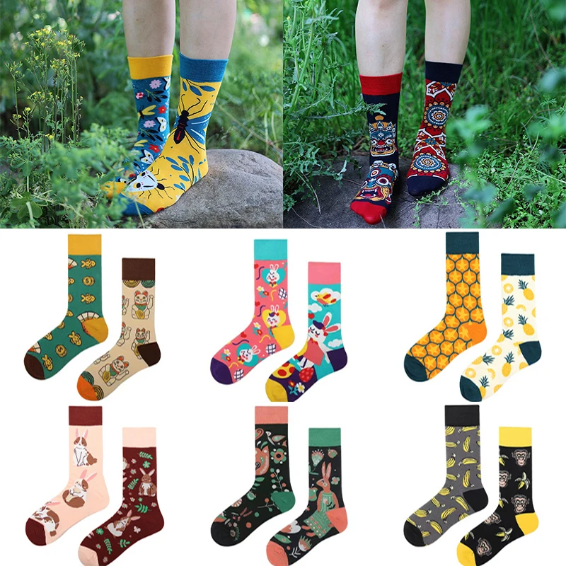 Top Trends: Mandarin Duck Men&#039;s And Women&#039;s Socks Original AB Trendy Socks Medium High Tube Socks Flower Fruit Animal Cartoon Cotton Socks Shoppable Styles