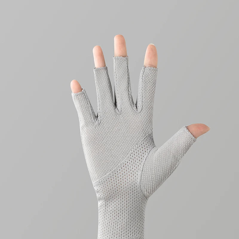 Top Trends: Ladies Summer Thin Fingerless Half-finger Riding Driving Non-slip Touch Screen Anti-ultraviolet Sunscreen Gloves Women Shoppable Styles - Image 3