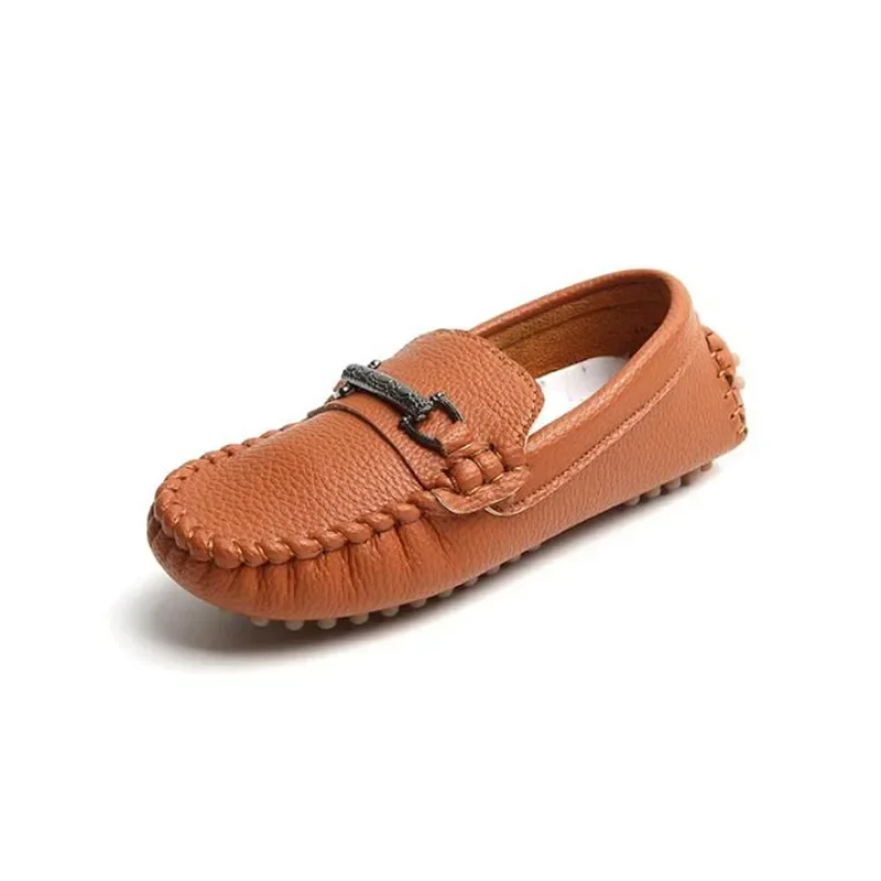 Top Trends: Boys Girls Moccasins Soft Bottom Casual Leather Shoes Kids Loafers Children's Metal Wedding Autumn Fashion Flats Boat Sneakers Shoppable Styles