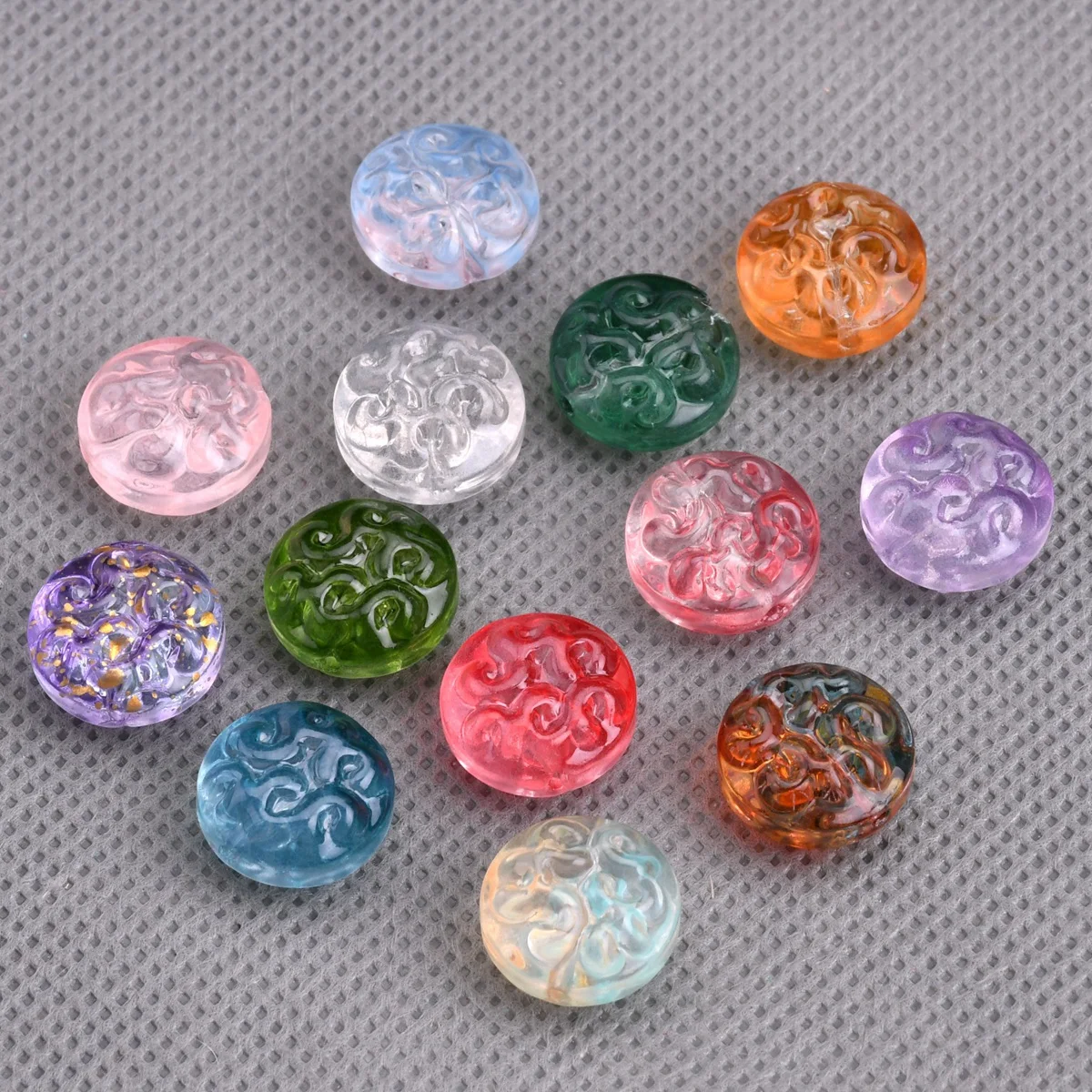 Top Trends: 10pcs Rondelle Shape 14mm Colorful Handmade Lampwork Glass Loose Beads For Jewelry Making DIY Bracelet Crafts Findings Shoppable Styles