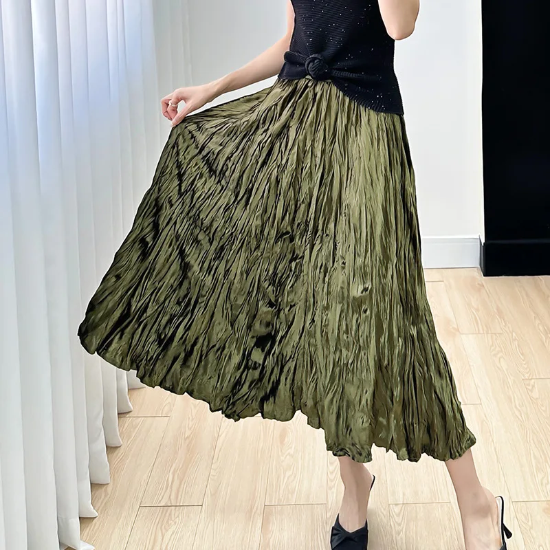 Top Trends: Miyake Skirt For Women 2023 Autumn New High-End Pleated Youthful-Looking Loose Plus Size All-Matching Slimming Dress Shoppable Styles