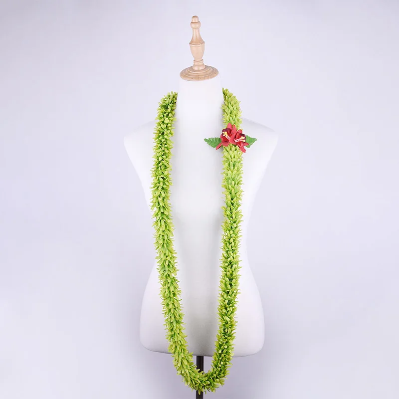 Top Trends: New Arrival Popular Leis In Bulk Artificial Silk Green Rose Flower Orchid Fern Leaf Hawaii Lei For Graduation Lei Decoration Shoppable Styles