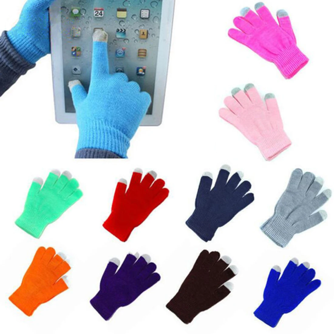 Top Trends: New Winter Gloves Soft Men Women Touch Screen Texting Active Smart Phone Knit Glove New Solid Color Outwear Warm Wrist Gloves Shoppable Styles