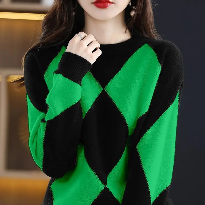 Top Trends: Autumn Winter KPOP Fashion Style Harajuku Slim Fit Tops Women Loose Casual All Match Knitwear O Neck Insert Long Sleeve Sweaters Shoppable Styles