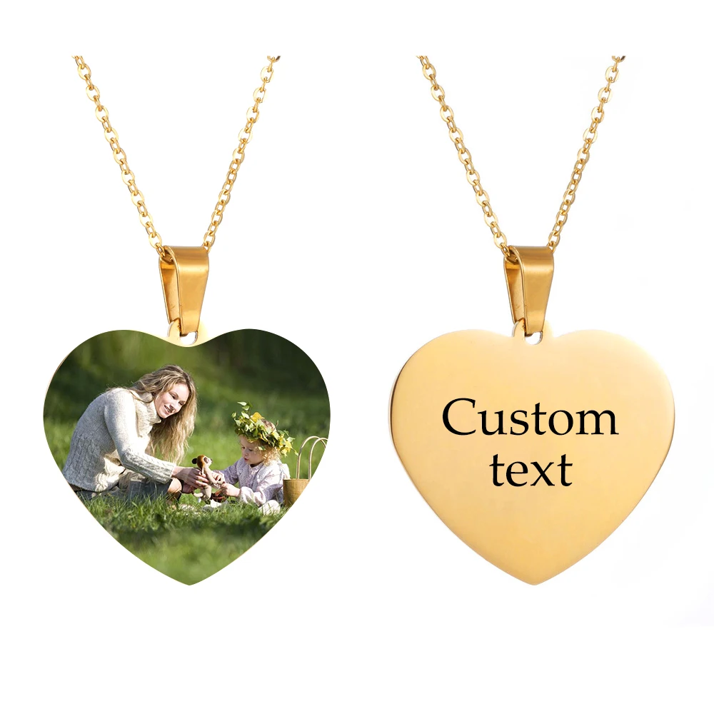 Top Trends: Personalized Photo Necklaces Custom Name Necklace Heart Round Pendant Chain Choker Customized Jewelry For Couple Family Mother Shoppable Styles