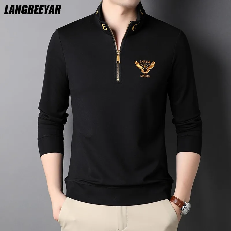 Top Trends: Top Grade Luxury New Brand Designer Casual Fashion Trendy Quarter Zip Pullover Hoodies Classic Edgy Sweatshirts Men&#039;s Clothes Shoppable Styles