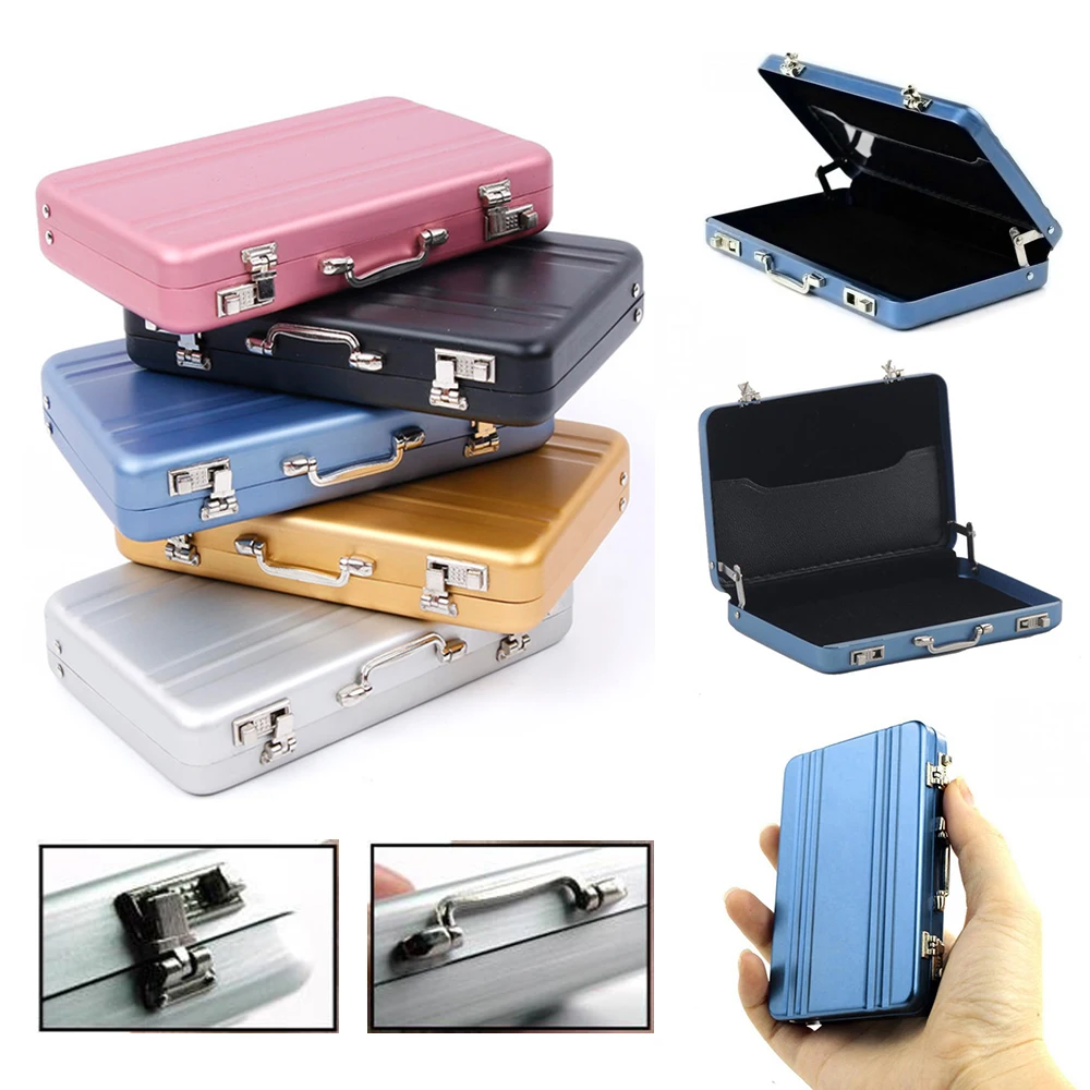 Top Trends: 1pcs Aluminum Card Holder Men Metal Business ID Credit Card Case Mini Suitcase Bank Card Box Women Fashion Jewelry Organizer Shoppable Styles