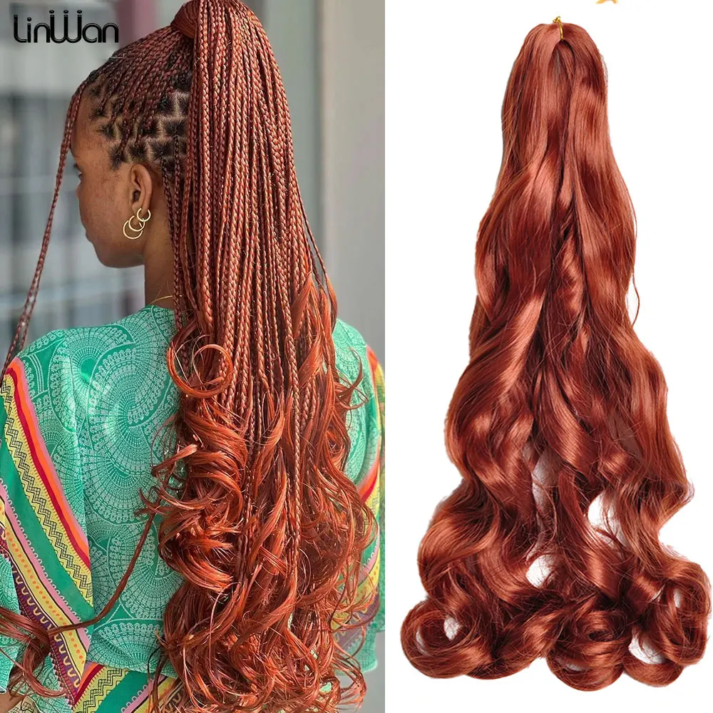 Top Trends: Loose Wave Braiding Hair Synthetic Spiral Curls Crochet Hair Extensions Pre Stretched French Curls Ombre Braids Hair For Women Shoppable Styles