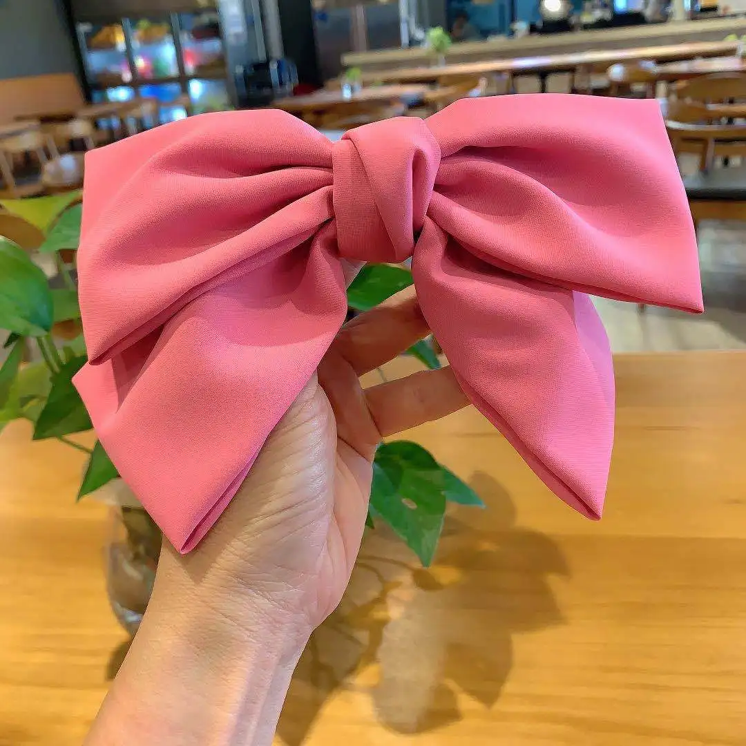 Top Trends: Candy Bow Spring Clip Hair Clip Satin Solid Barrette Bow Hairpin Temperament Girl Top Clip Female Elegant Drape Hair Accessoreis Shoppable Styles - Image 6