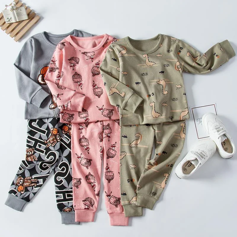 Top Trends: Boys Pajamas Sets Kids Clothes Girls Children's Sleepwear Tops+ Pants Long Sleeve Cotton Kids Clothing Sets Homewear Nightwear Shoppable Styles