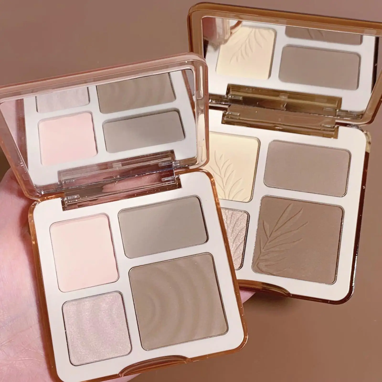 Top Trends: Four-color Highlighter Contour Palette Illuminator Makeup 3D Bronzer Matte Contour Powder Rose Blush Highgloss Palette Cosmetics Shoppable Styles